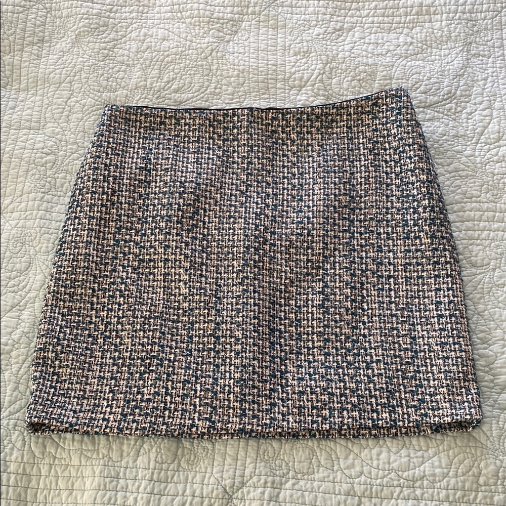 White House Black Market Brown and Cream Mini Pencil Skirt